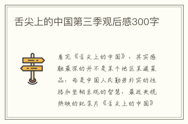 舌尖上的中國第三季觀后感300字