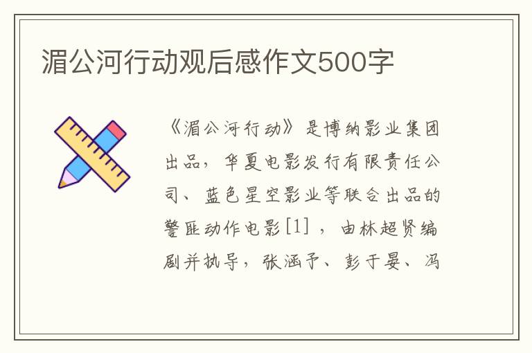 湄公河行動觀后感作文500字