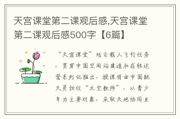 天宮課堂第二課觀后感,天宮課堂第二課觀后感500字【6篇】