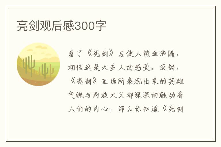 亮劍觀后感300字