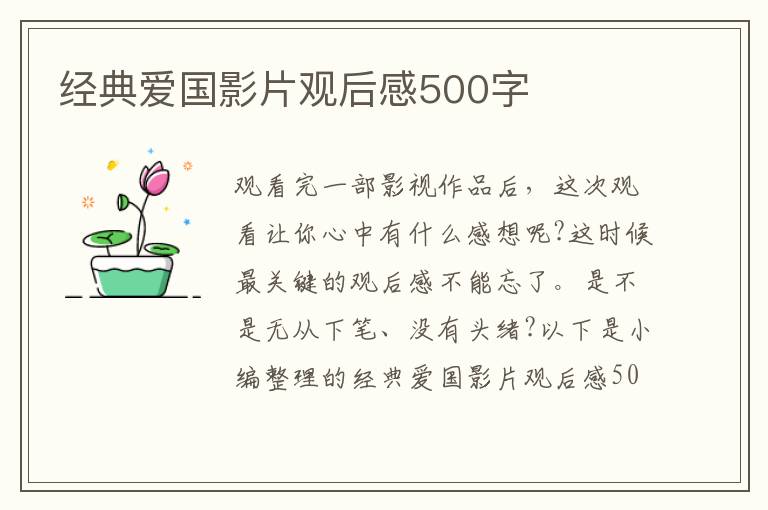 經(jīng)典愛國(guó)影片觀后感500字