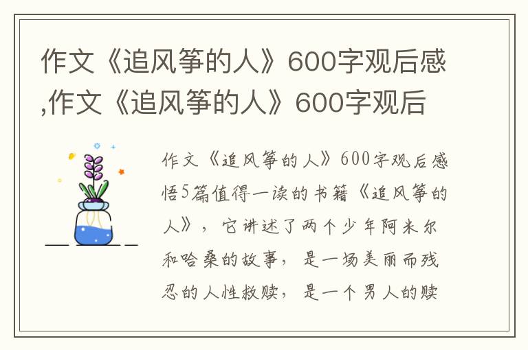 作文《追風箏的人》600字觀后感,作文《追風箏的人》600字觀后感悟