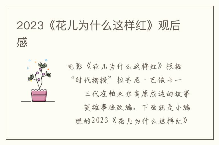 2023《花兒為什么這樣紅》觀后感