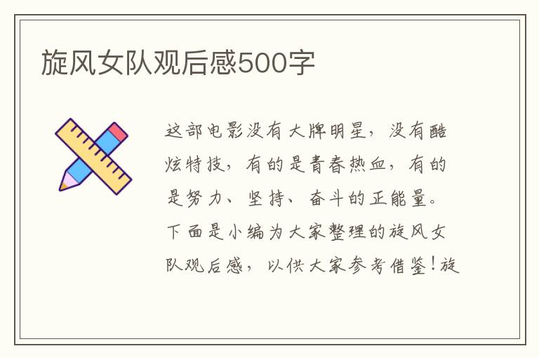 旋風女隊觀后感500字