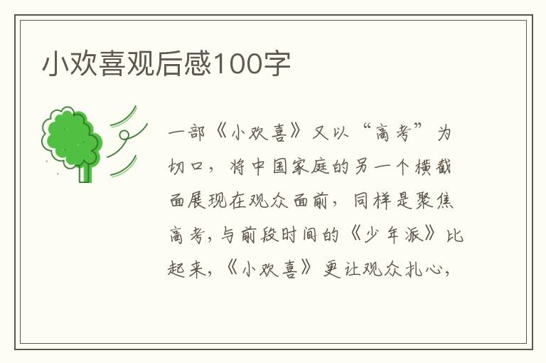 小歡喜觀后感100字