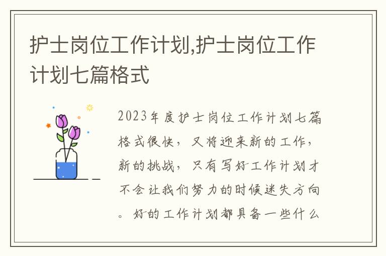 護士崗位工作計劃,護士崗位工作計劃七篇格式